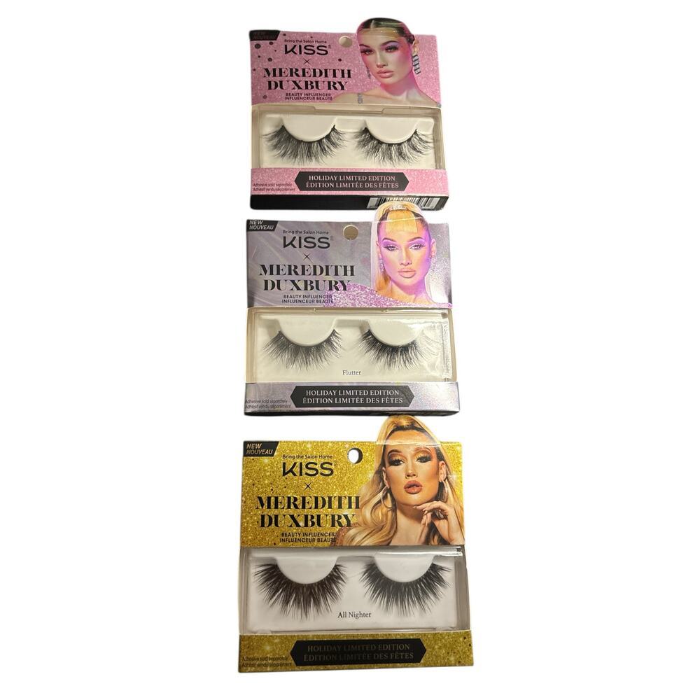 KISS Meredith Duxbury False Eyelashes- Set of 3-New!